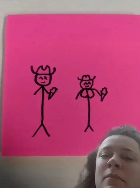 The social media star showed the sketch her Hinge date drew her.