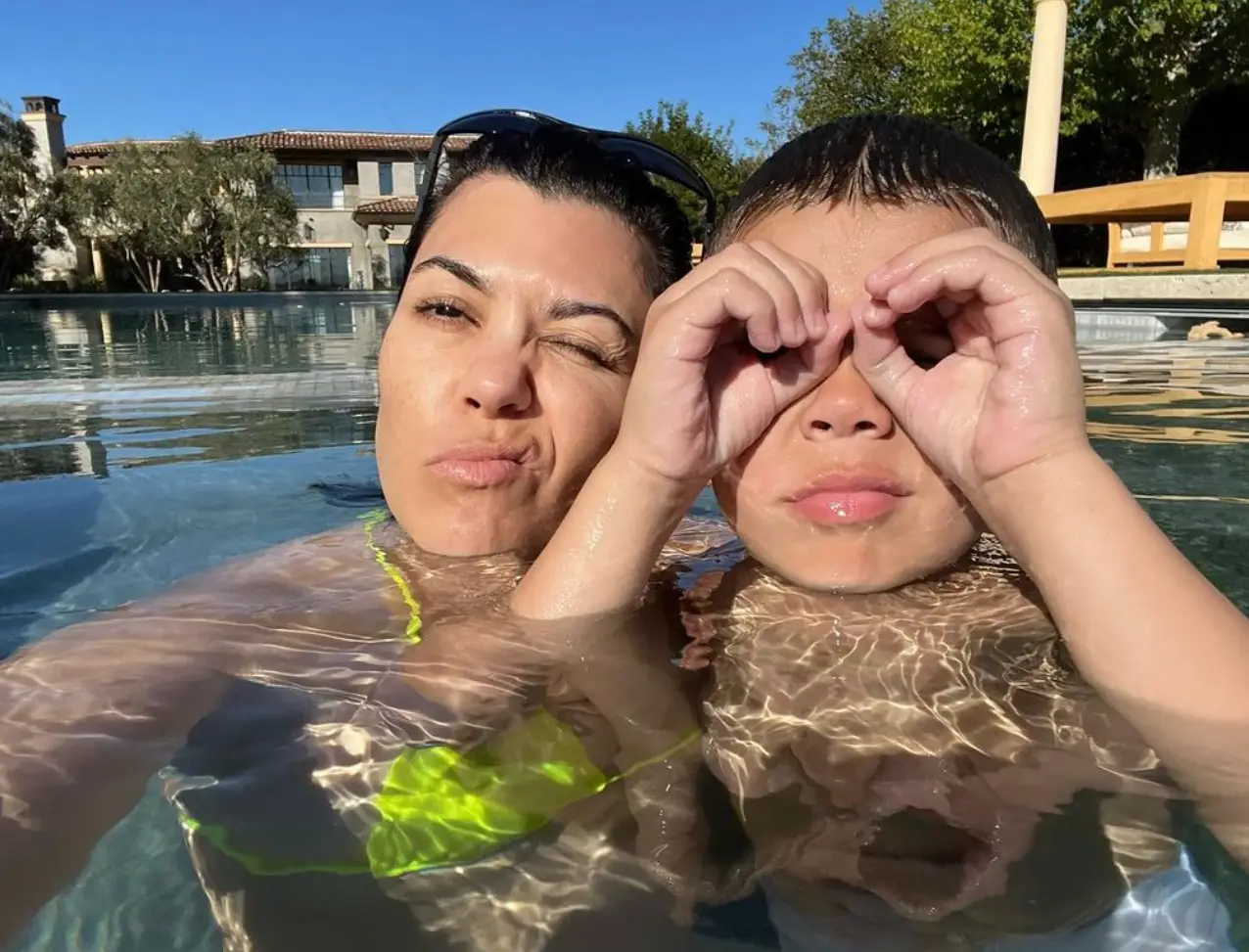 kourtney and her seven-year-old son Reign.