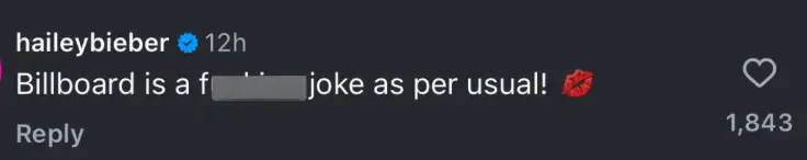 People have weighed in the comment making its rounds on social media (Instagram/@haileybieber)