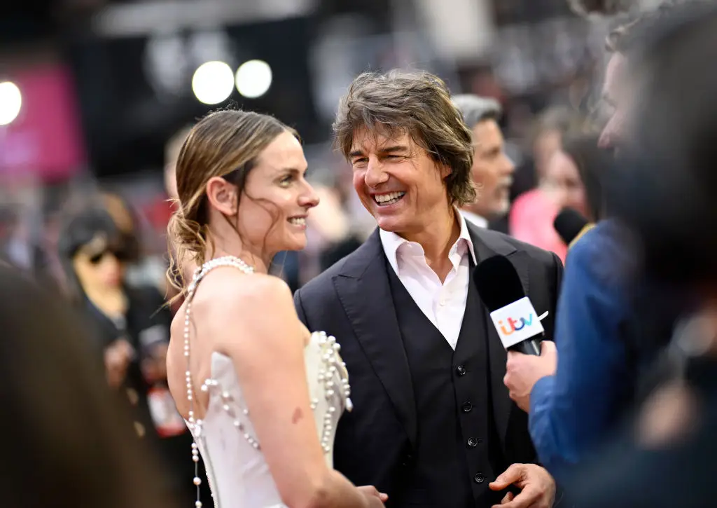 Rebecca Ferguson with Tom Cruise the UK Premiere of Mission: Impossible - Dead Reckoning Part One in 2023 (Gareth Cattermole/Getty Images for Paramount Pictures)