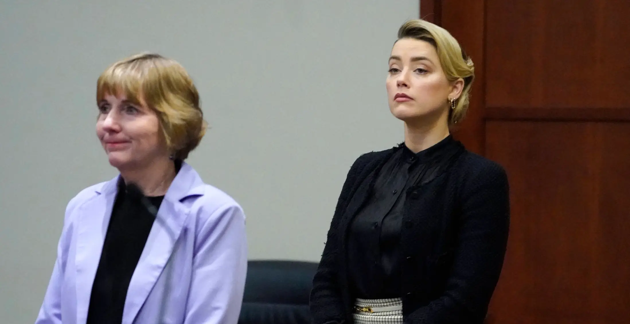 Amber Heard during her and Johnny Depp's high-profile 2022 defamation case. (STEVE HELBER/POOL/AFP via Getty Images)