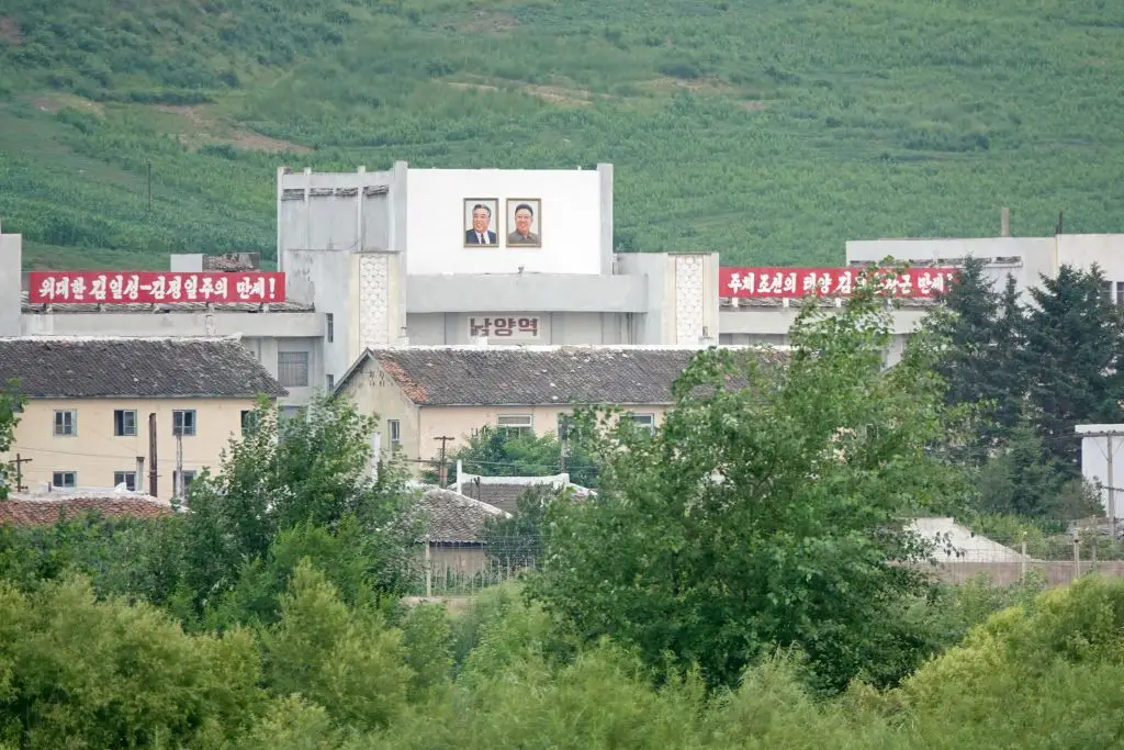A glimpse of North Korea near the border with China (Costfoto/NurPhoto via Getty Images)