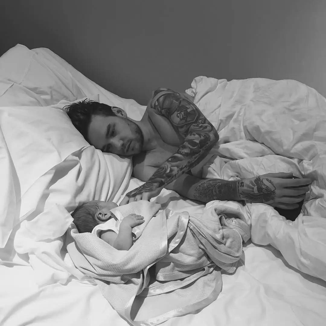Liam Payne with Bear when he was born (Instagram/@cherylofficial)