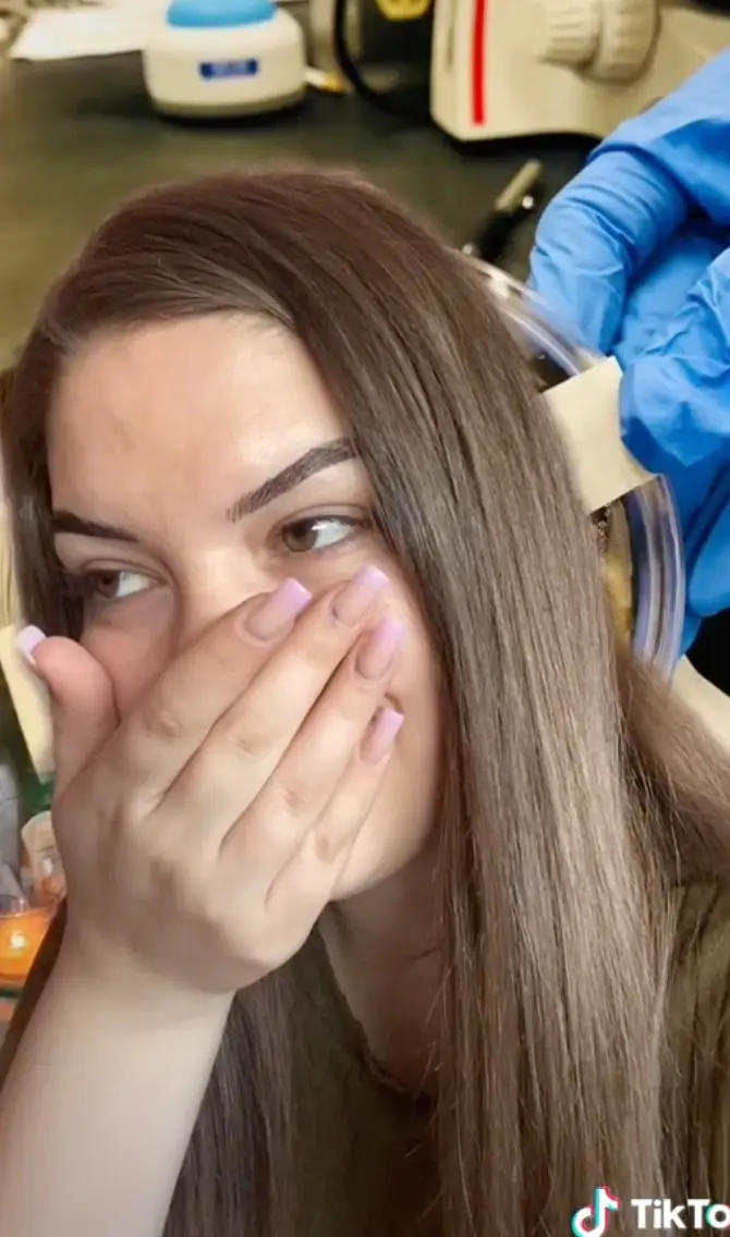 The woman was shocked (