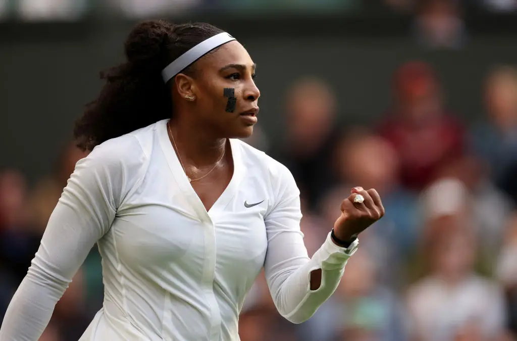Williams has been wearing the face and neck plasters for years now (Clive Brunskill / Staff / Getty Images)