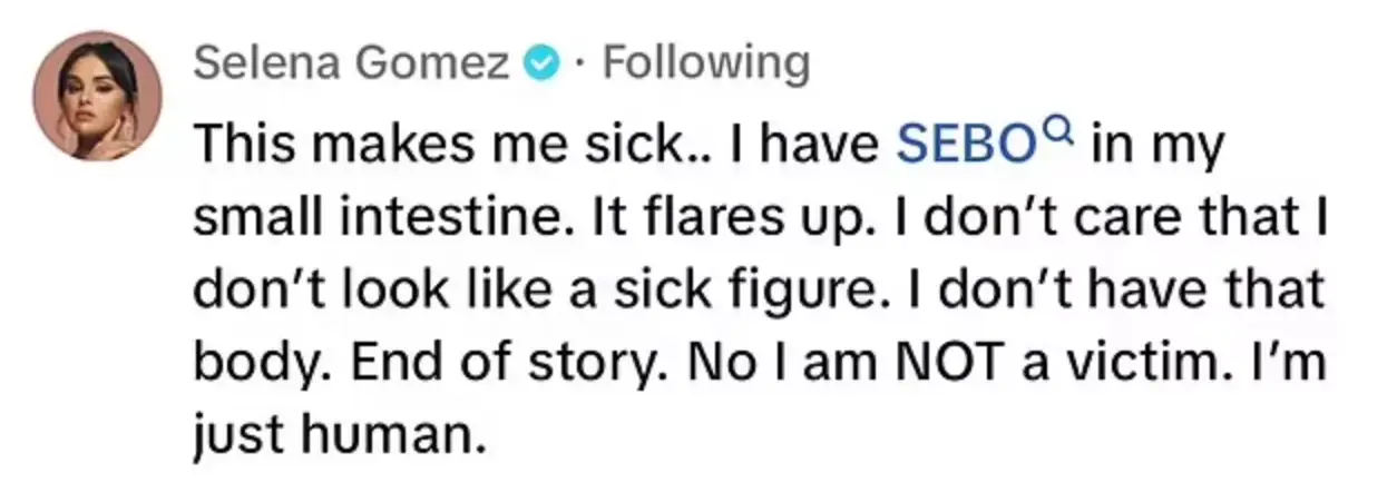 Gomez hit back at the body-shaming comments on TikTok (TikTok/@selenagomez)