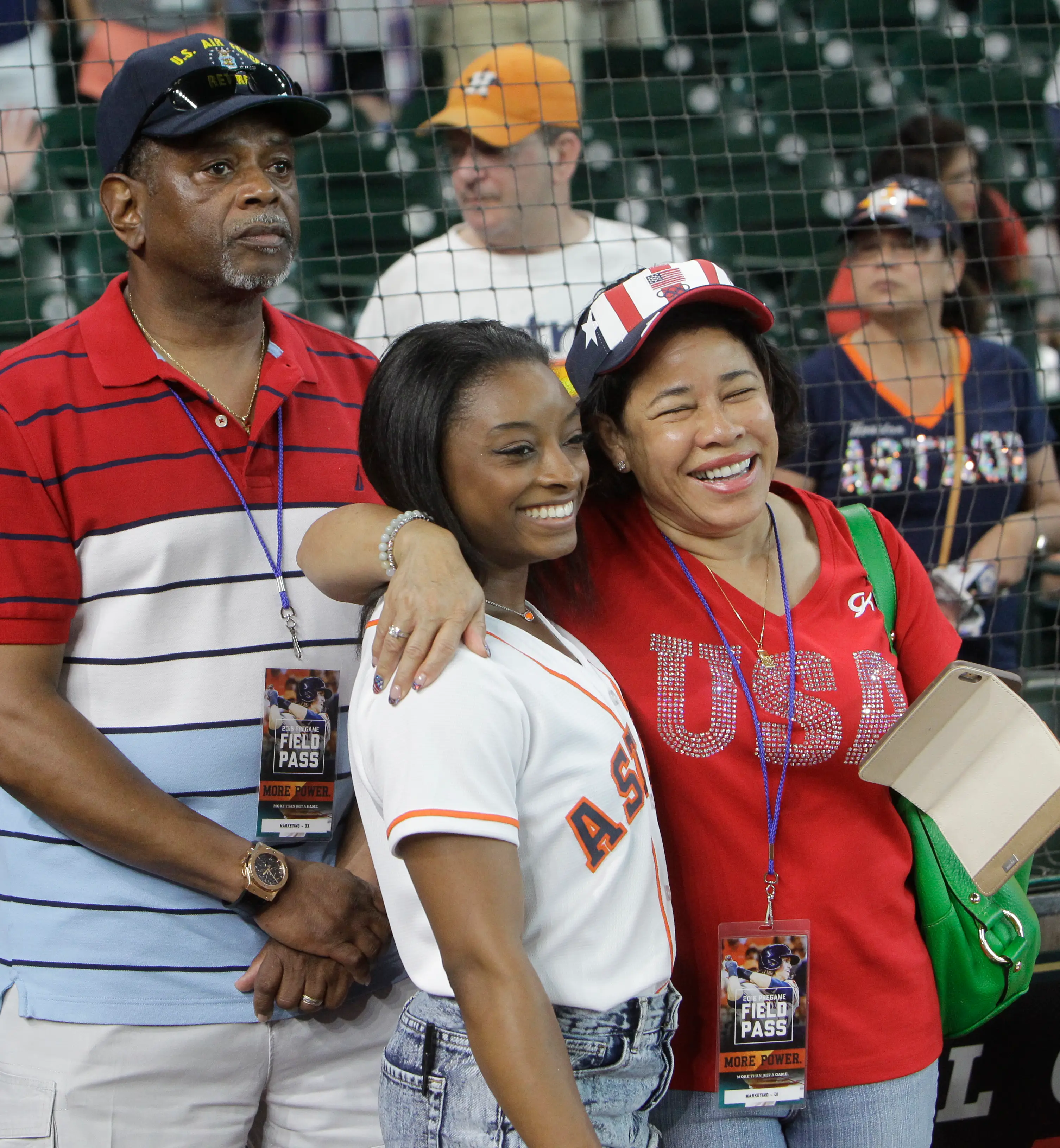 Simone was raised by her maternal grandparents Ronald and Nellie. (Melissa Phillip/Houston Chronicle via Getty Images)