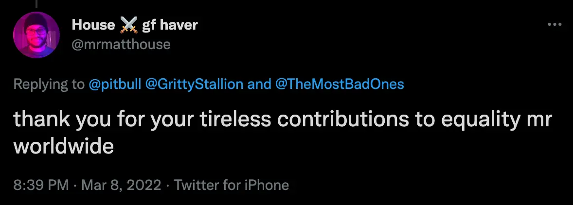 The photo received a sarky response (