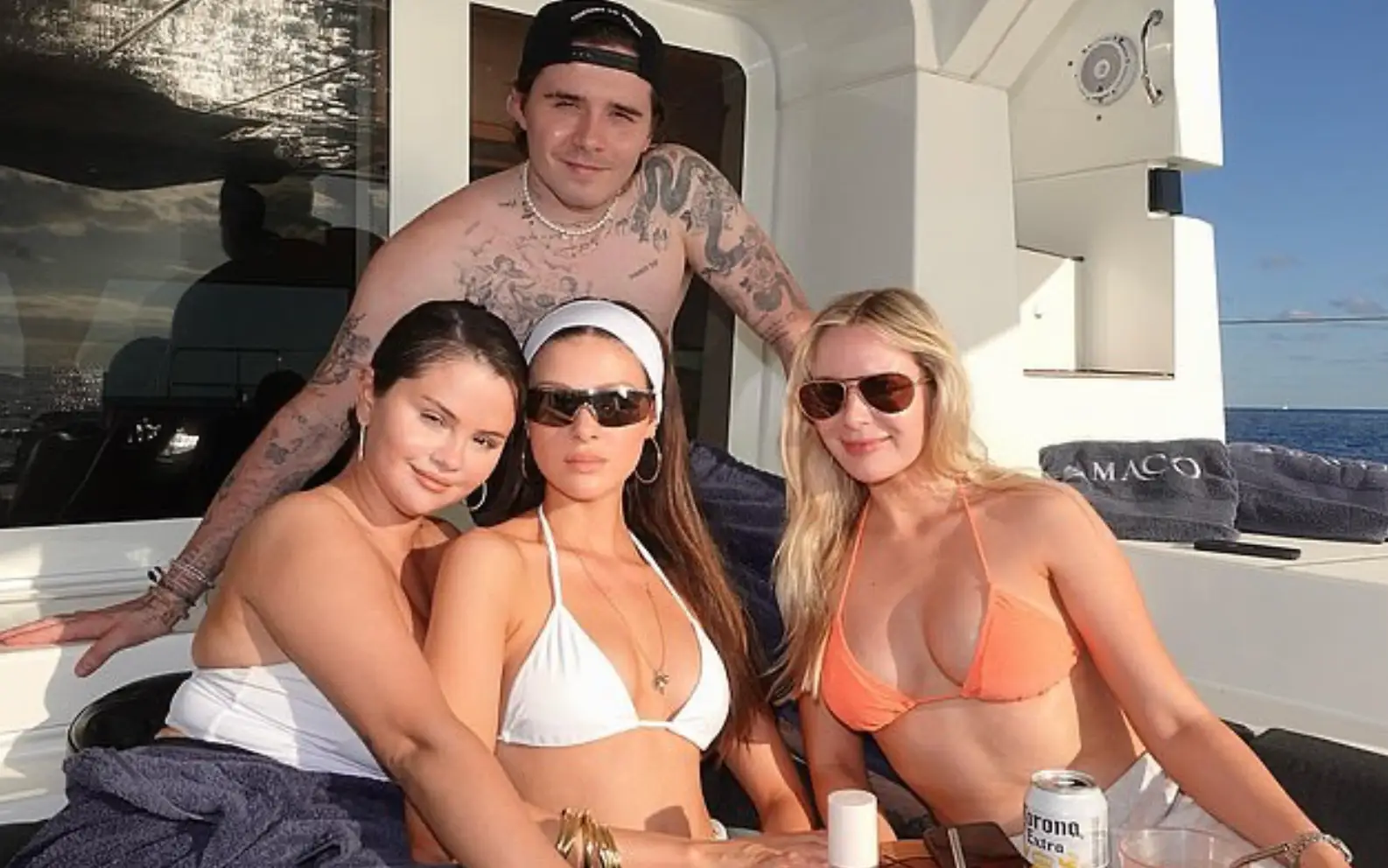 Nicola Peltz-Beckham and her husband spent the New Year with Gomez.