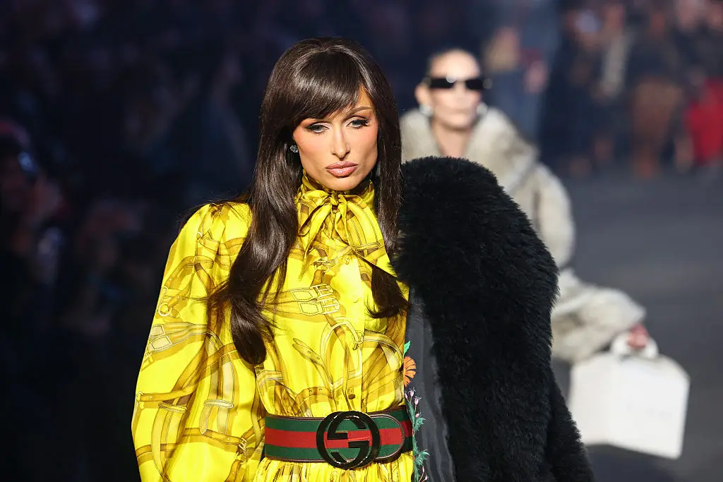 Paris Hilton left fans stunned after showing off her new brunette look at a fashion show in NYC over the weekend (ANGELA WEISS / Contributor / Getty Images)