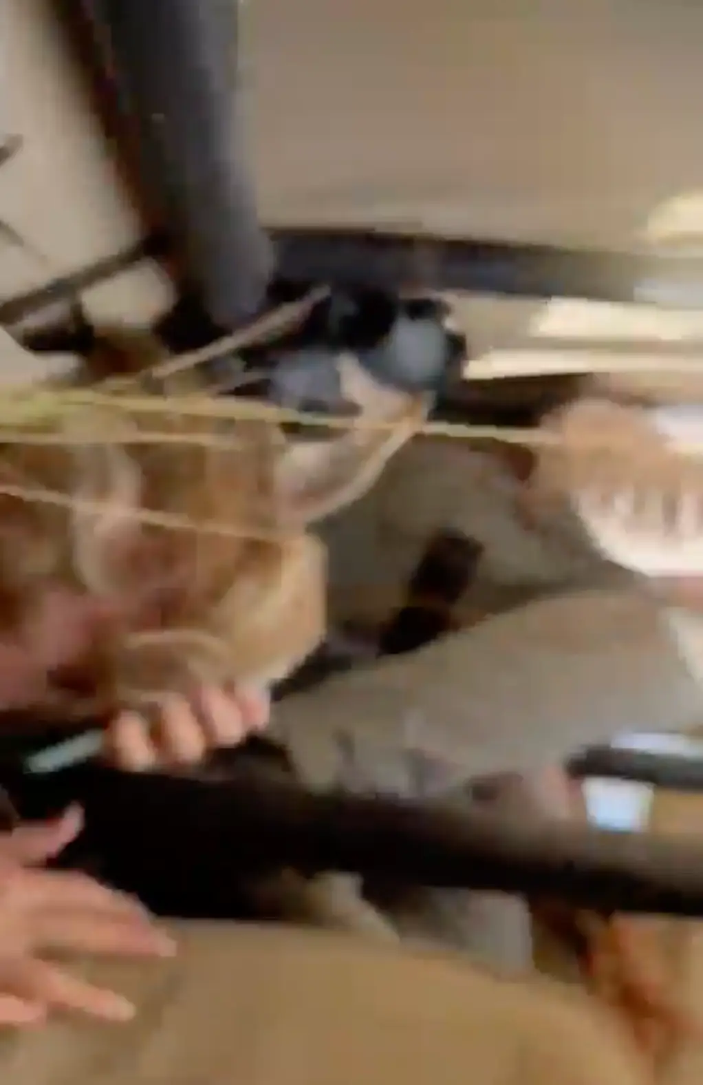 The truck was knocked over with passengers inside.