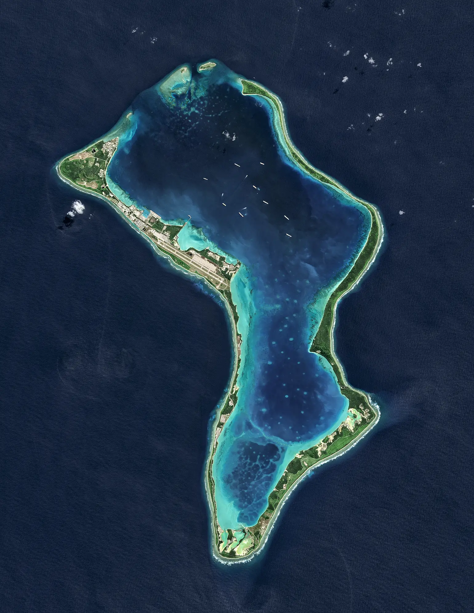 The Chagos Islands include the UK-US military base on Diego Garcia (USGS/NASA Landsat data/Orbital Horizon Gallo Images/Gallo Images/Getty Images)