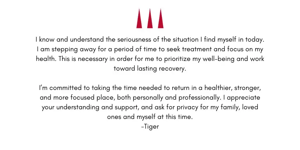 Woods shared the statement to X on Tuesday (X/@TigerWoods)