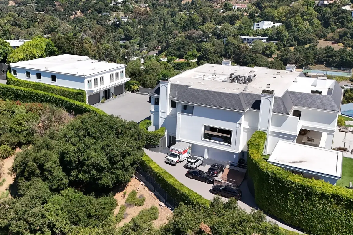 A U-Haul van was photographed outside the pair's home (Backgrid)