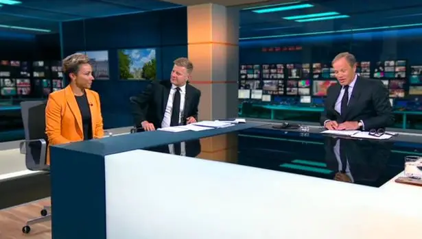 Dame Kelly Holmes in the ITV News studio.