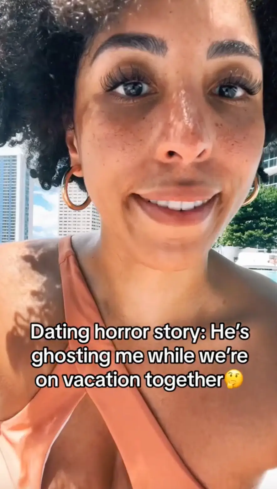 She had been flown out there for a vacation date.