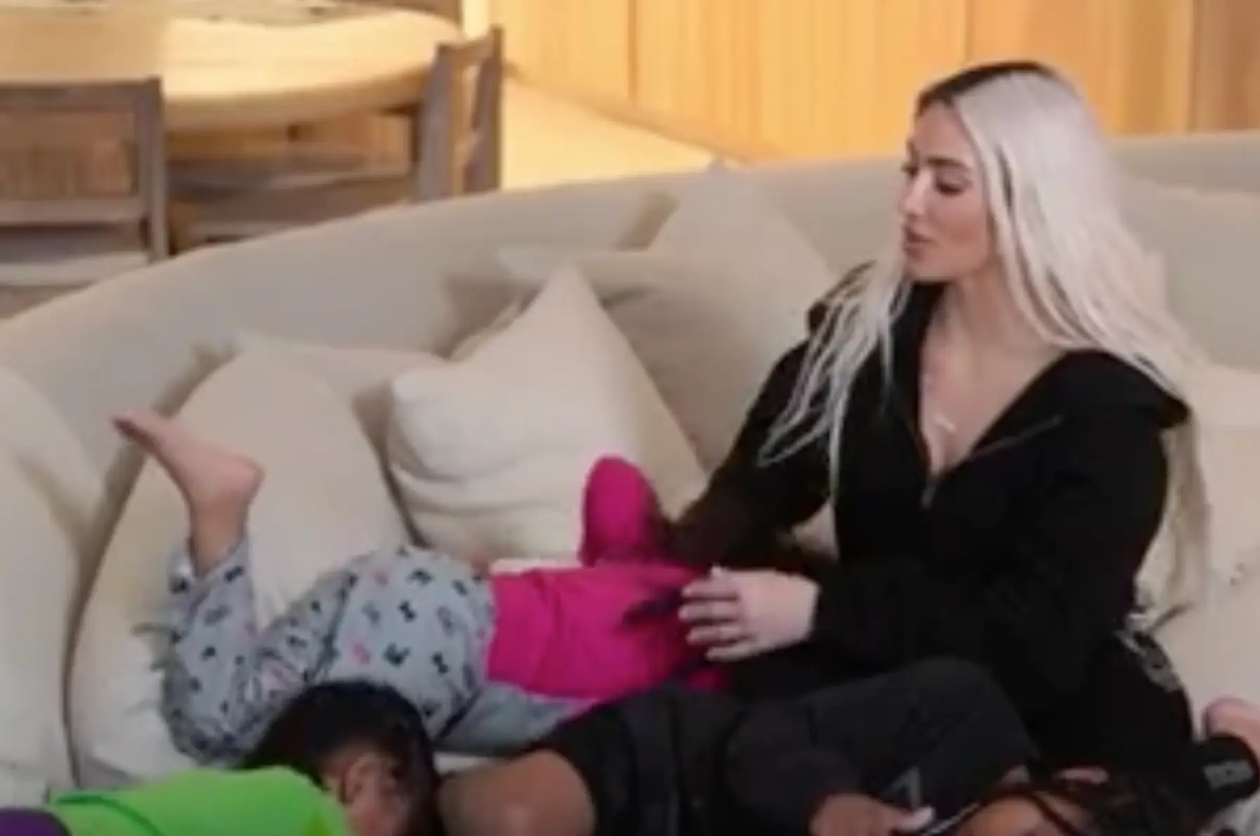 Kim Kardashian has four children with ex-Kanye West.