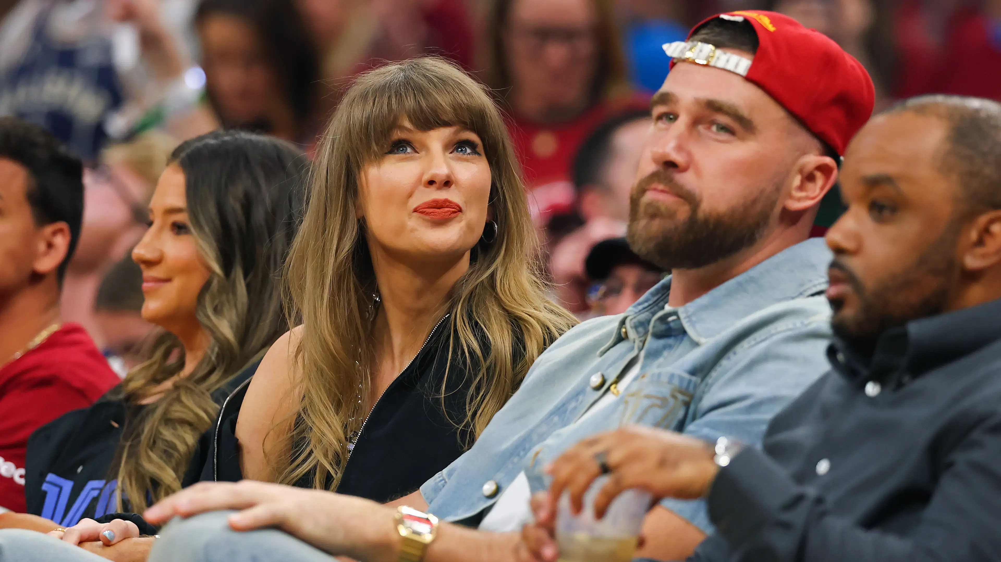 Travis Kelce and Taylor Swift attended an NBA game together (Gregory Shamus/Getty Images)