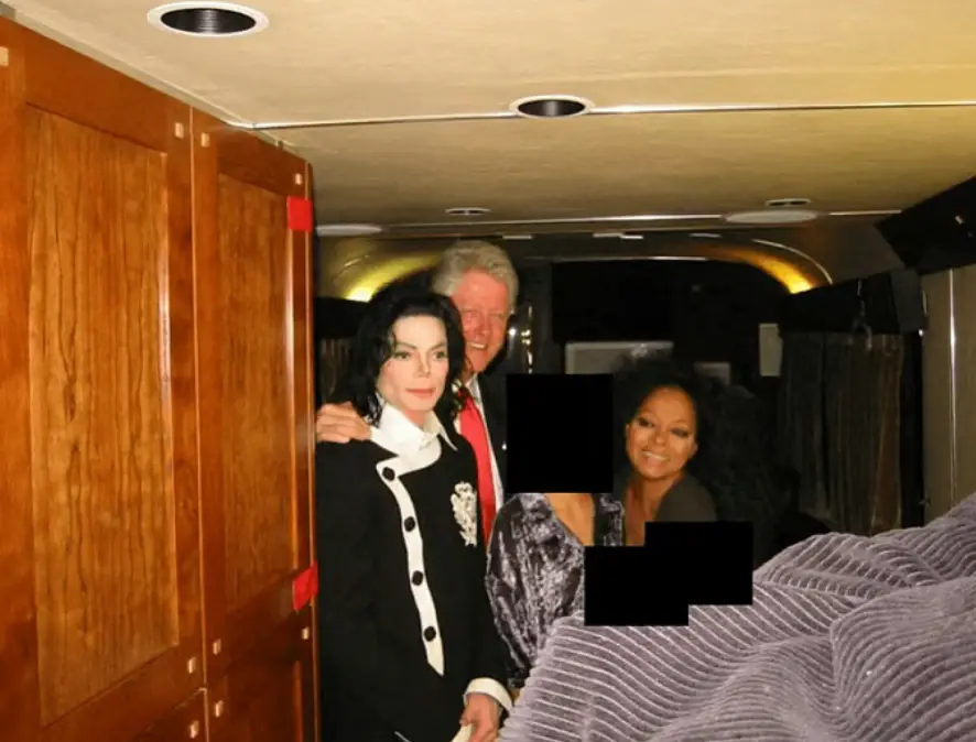Michael Jackson and Diana Ross are pictured with Bill Clinton (Department of Justice)