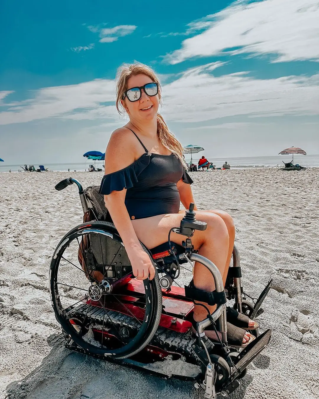 Rachelle has since adapted to life in a chair as her 'new normal'.