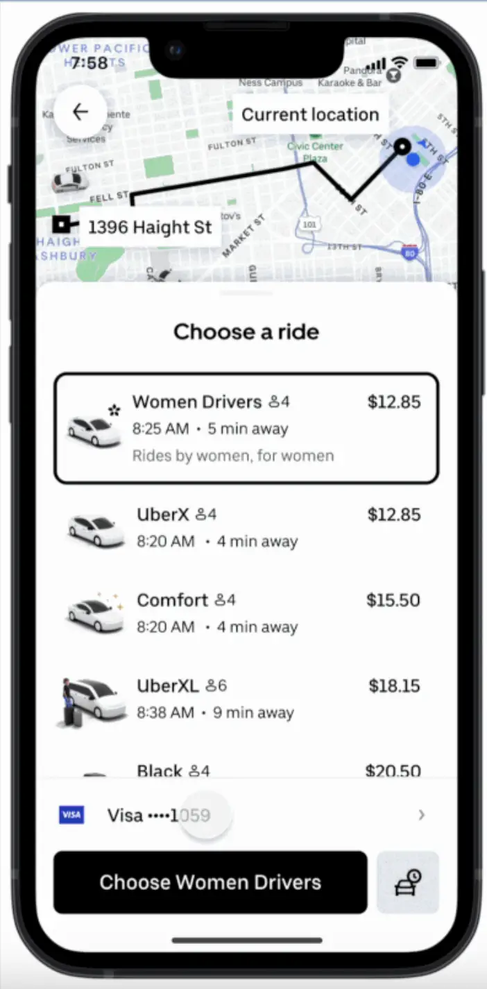 Uber first piloted the Women Preferences feature last summer (Uber)