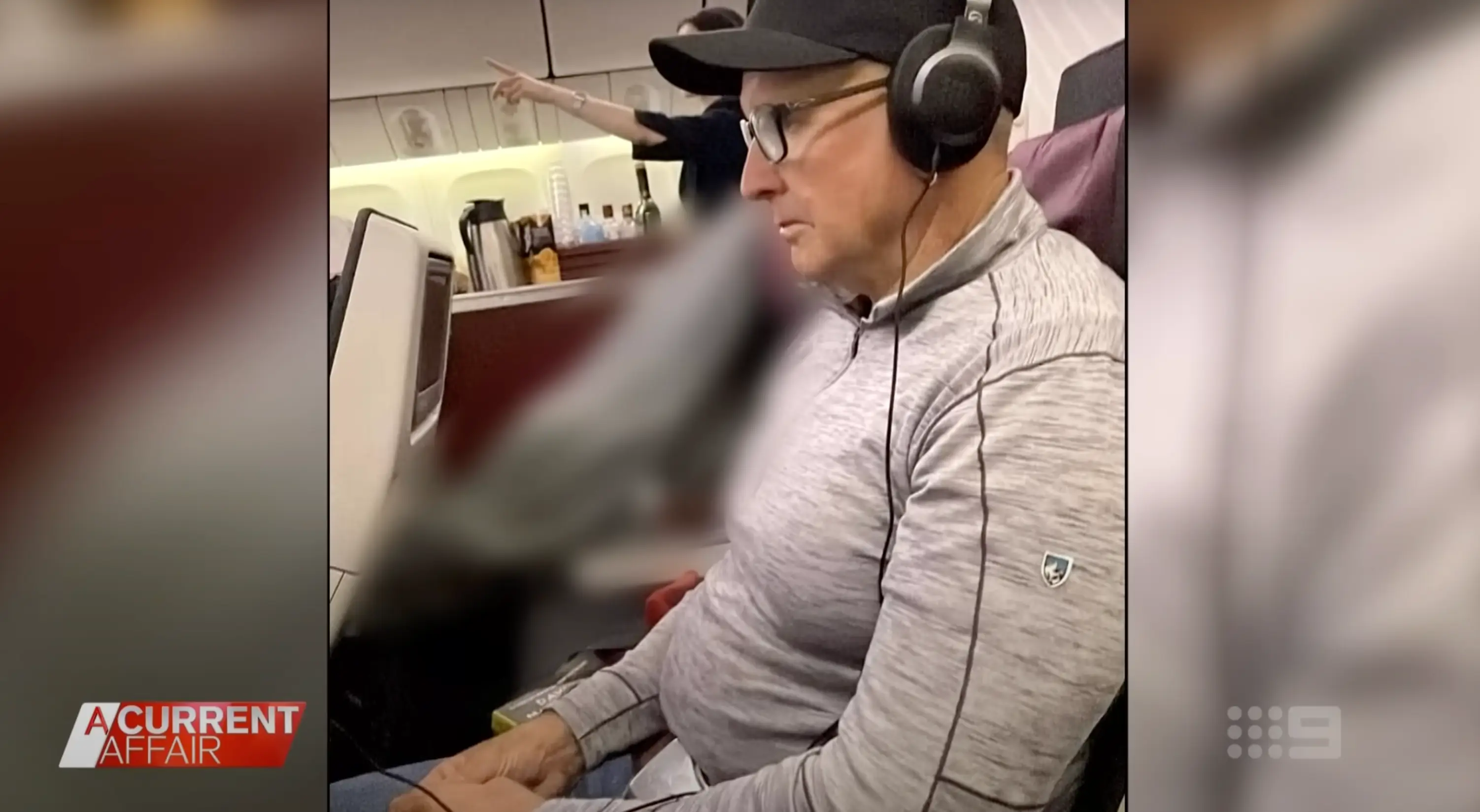 Ring was forced to sit beside the body for the remaining four hours of the flight (Nine Network Australia/A Current Affair)