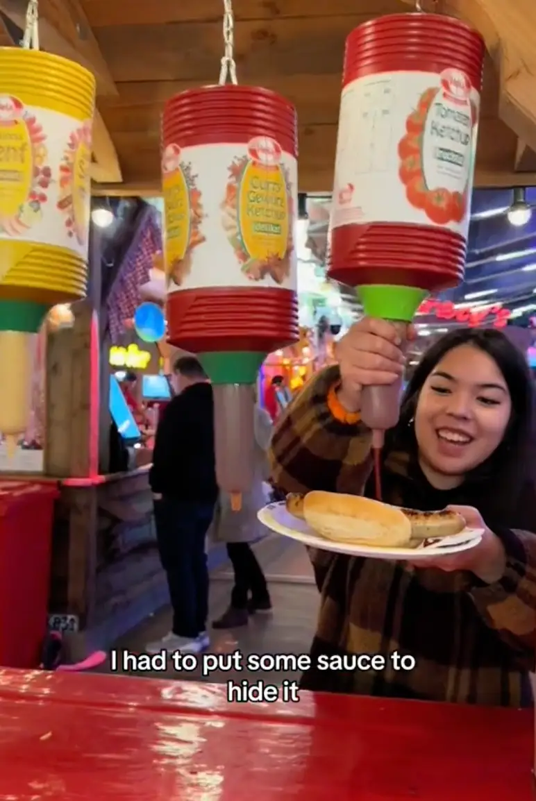 Angelina gave her thoughts on the 'famous' Winter Wonderland hot dog.