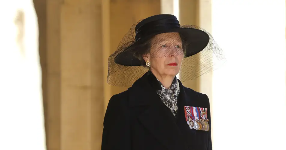 Princess Anne at Prince Philip's funeral.