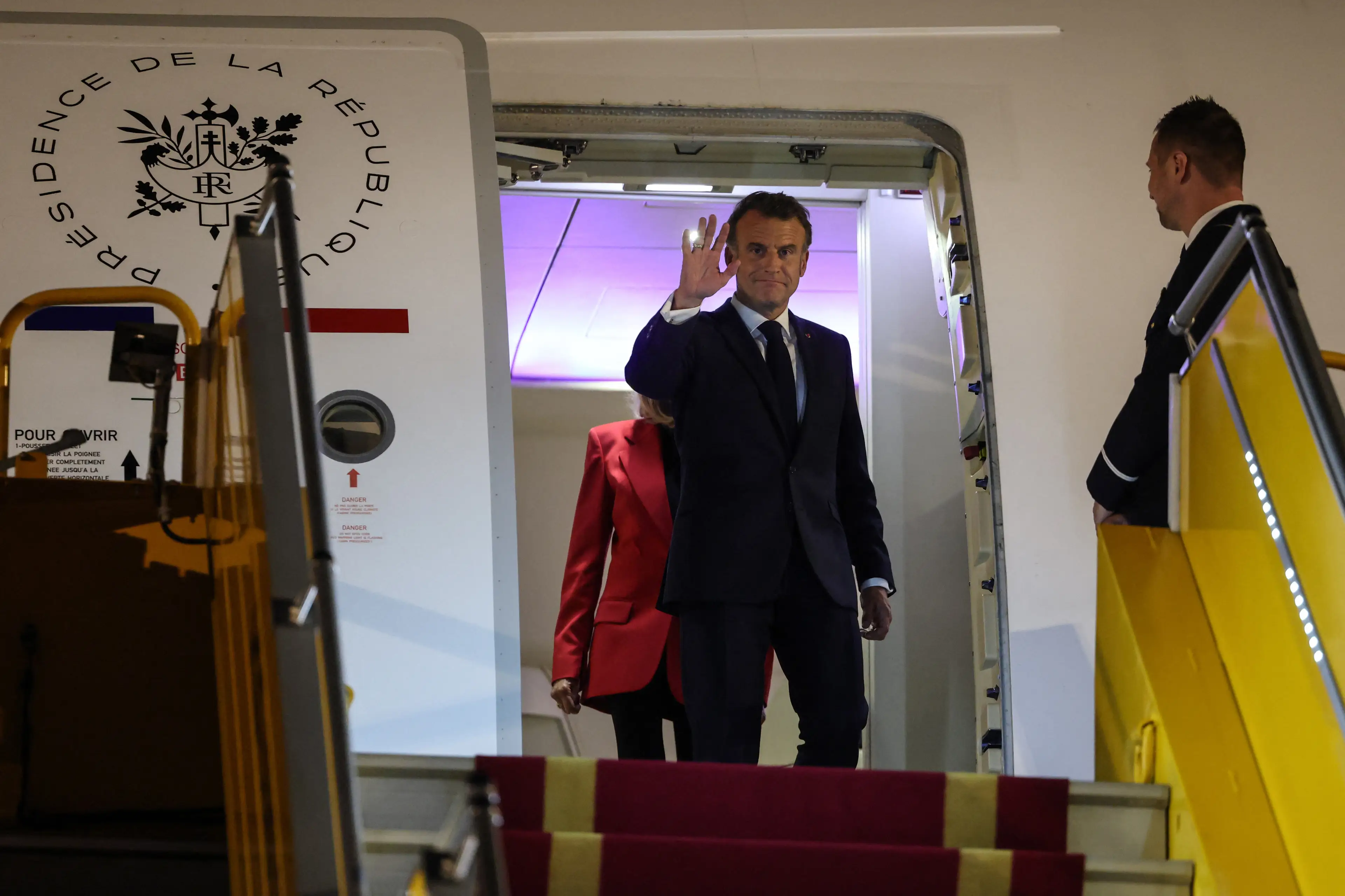 The blink-and-you-miss it moment was spotted by fans (LUDOVIC MARIN/AFP via Getty Images)