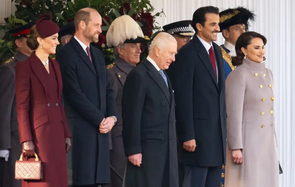 King Charles, Prince William and Kate Middleton welcomed the Emir of Qatar today (Samir Hussein / Contributor / Getty Images)