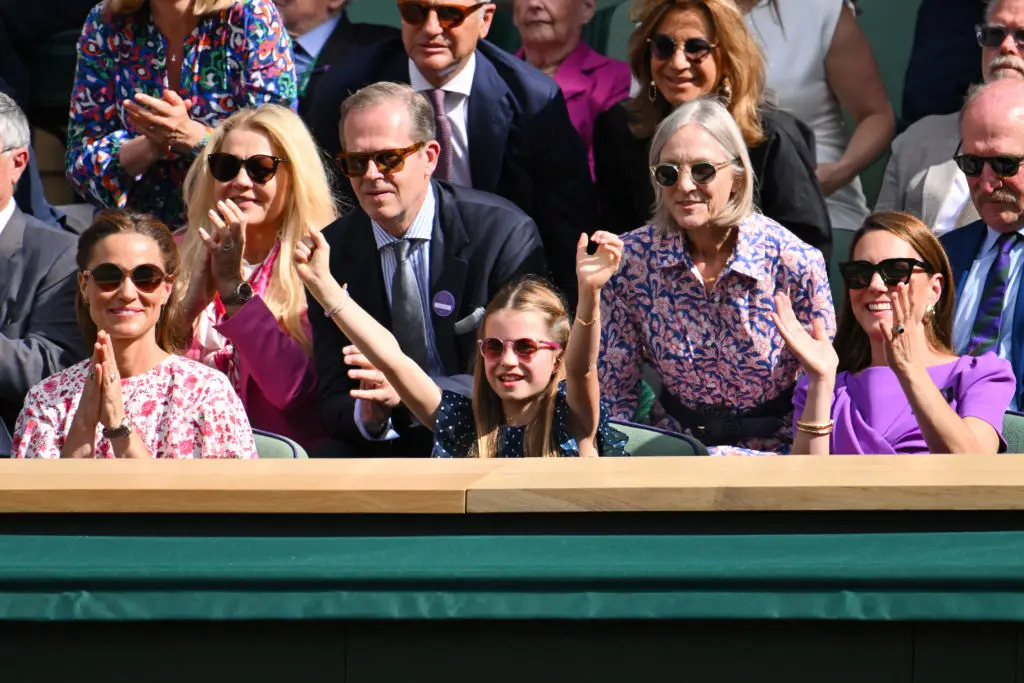 The Princess of Wales was joined by her daughter, Charlotte, and sister, Pippa. (Karwai Tang/WireImage)