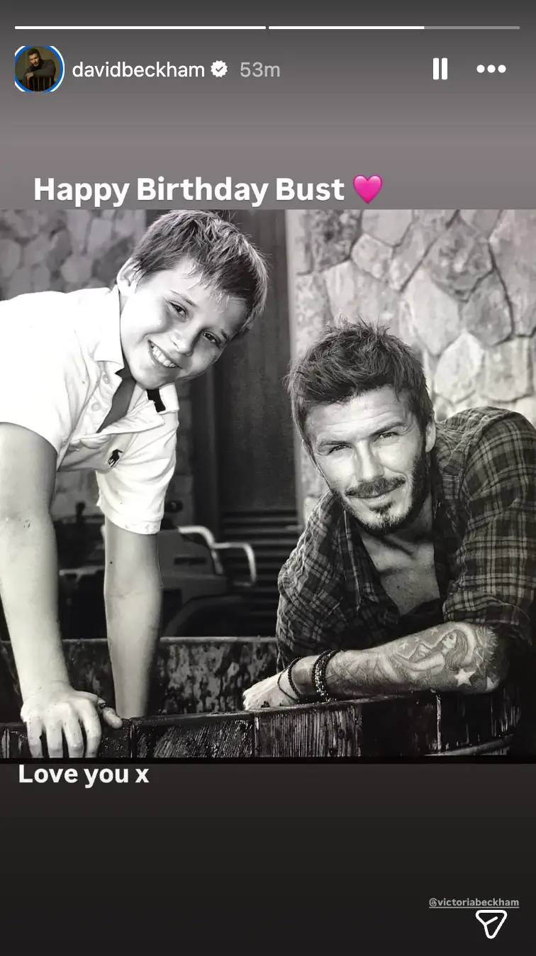 The father-of-four shared the post despite Brooklyn allegedly handing him and Victoria a cease and desist letter last year (Instagram/@davidbeckham)