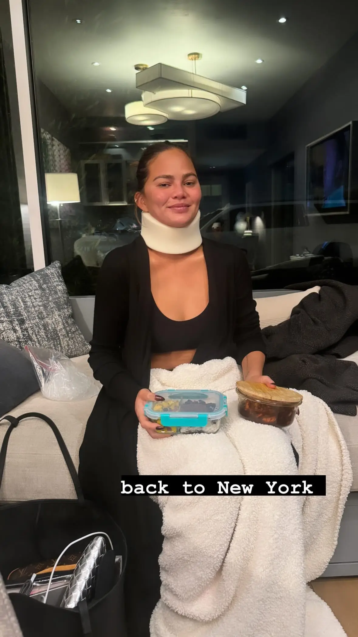 A headstand gone wrong got the better of her. Instagram/chrissyteigen