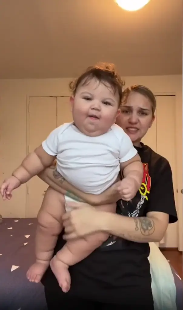 Kason already wears clothes for three-year-olds (