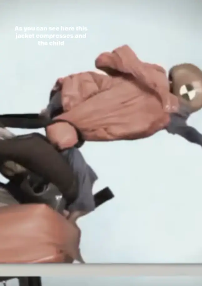 Children can end up flying out of the car seat if wearing a 'bulky jacket'.