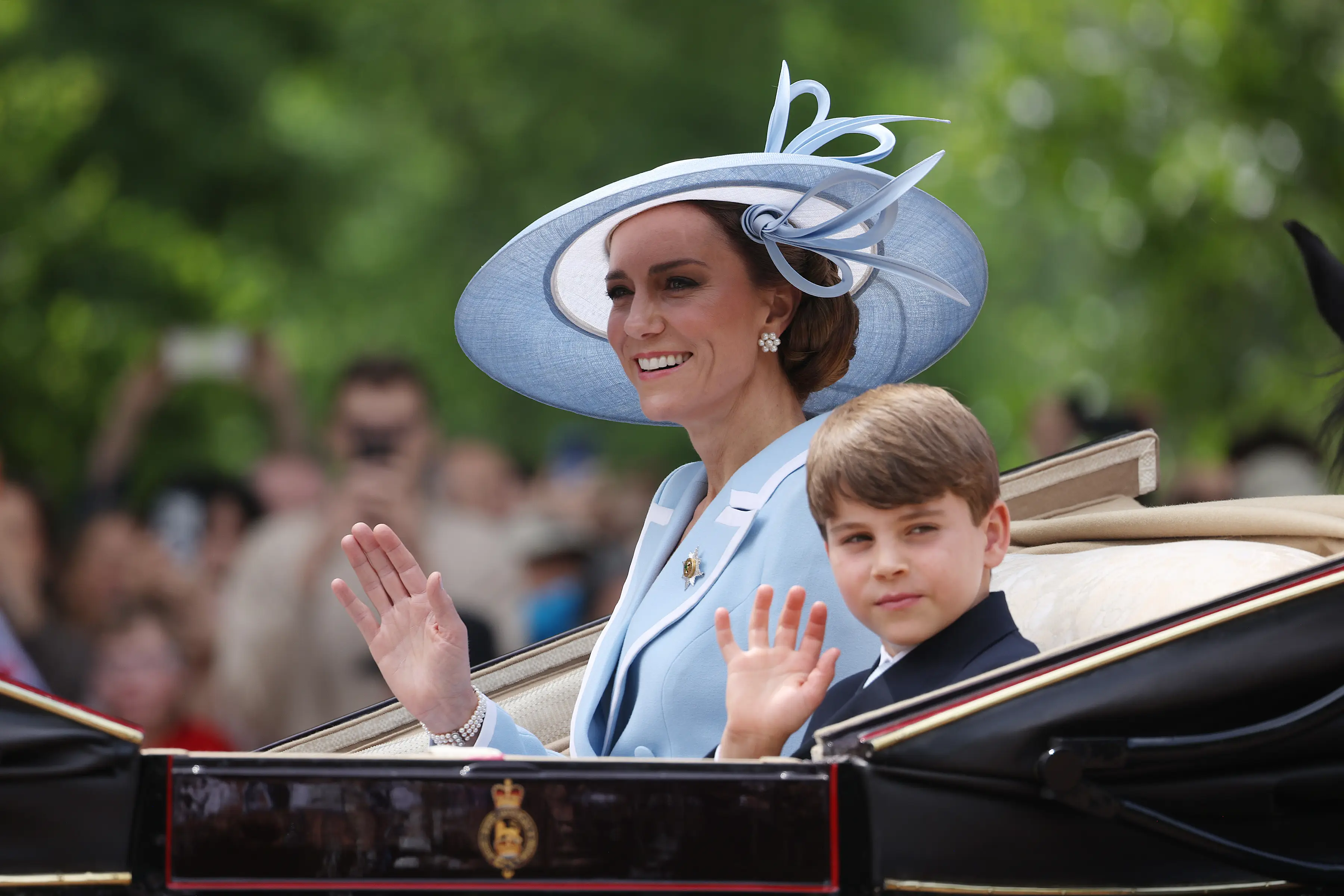 The Princess of Wales and Prince Louis at Trooping The Colour in June. Picture: Neil Mockford/Getty Images