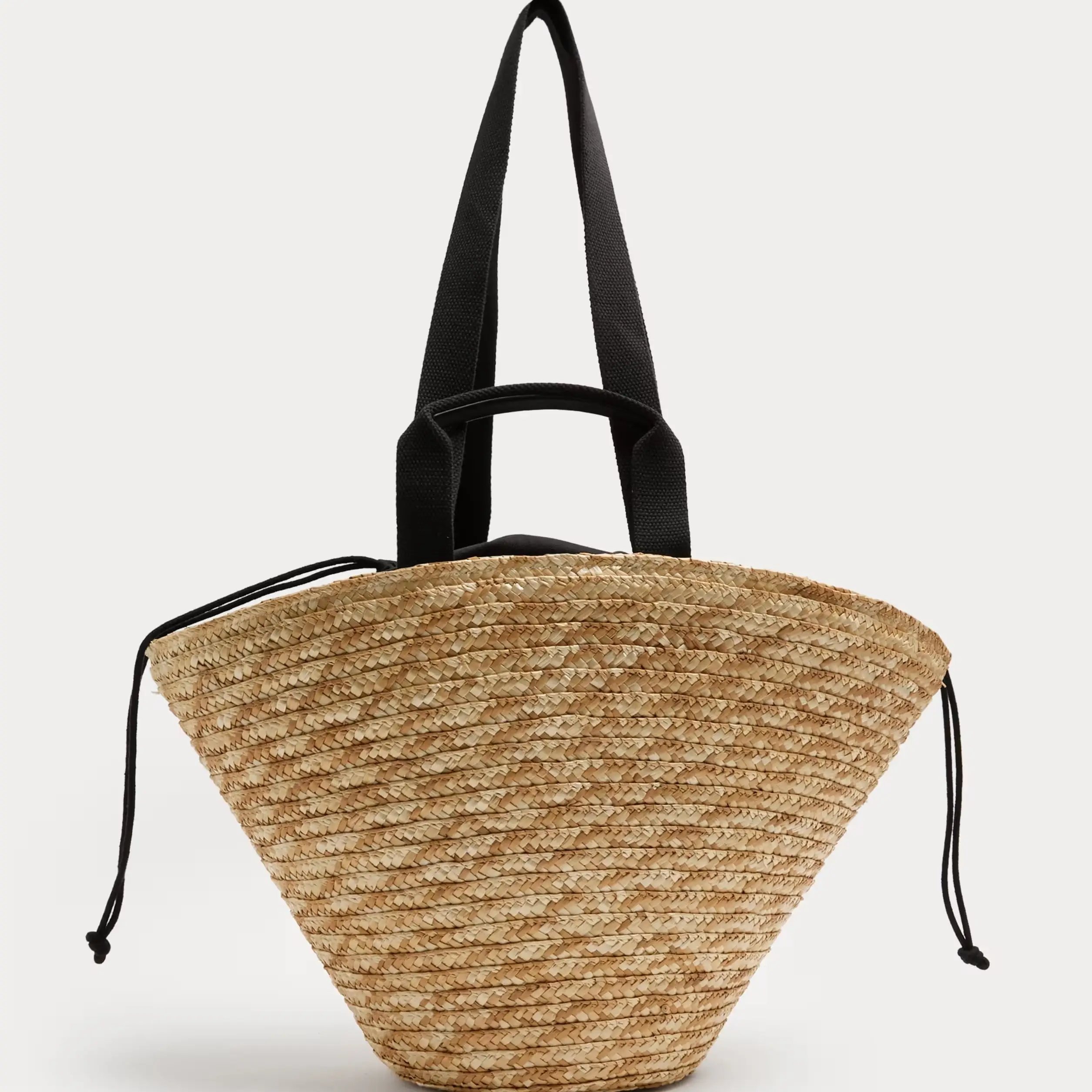 M&S Straw Bucket Drawstring Bag