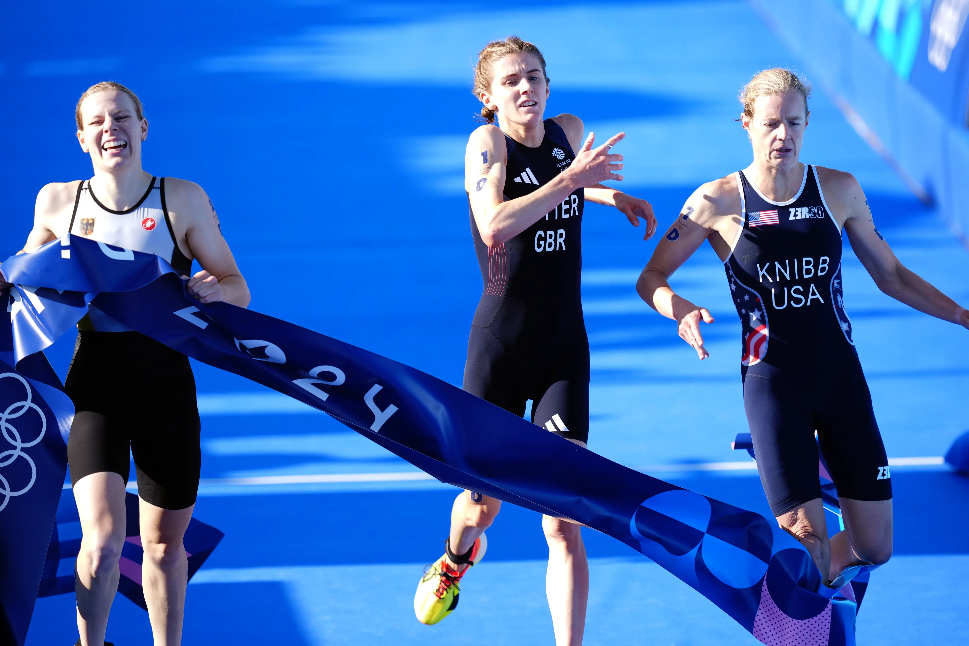 The decision was changed after a review of the photo finish revealed the US had just beaten Team GB (PA)