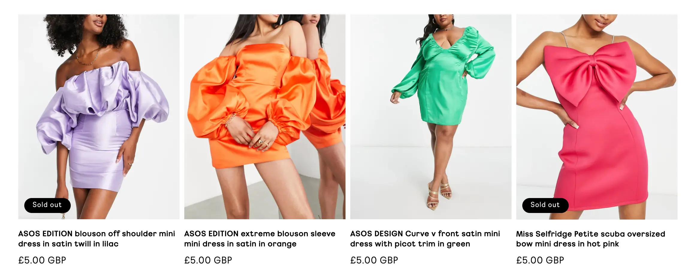 Items include dresses, shoes, jumpsuits and a whole load of accessories.