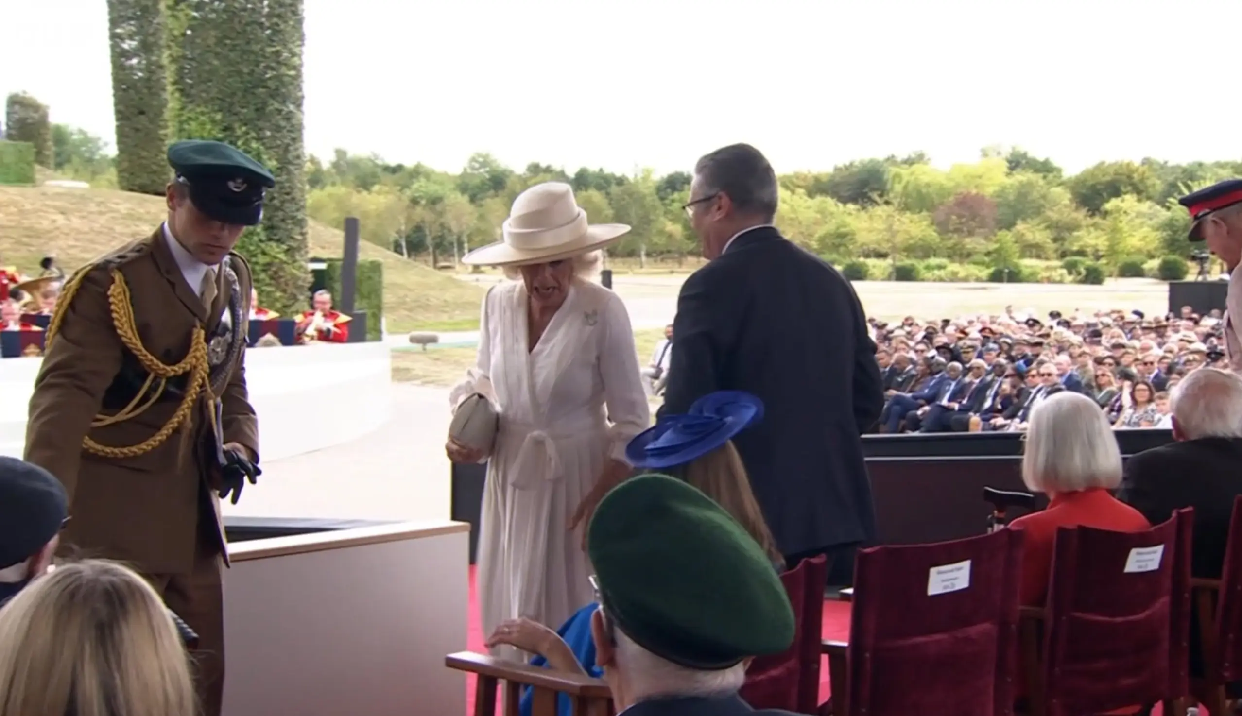 Queen Camilla reportedly snubbed Keir Starmer during a public appearance today for the 80th anniversary of VJ day (BBC)