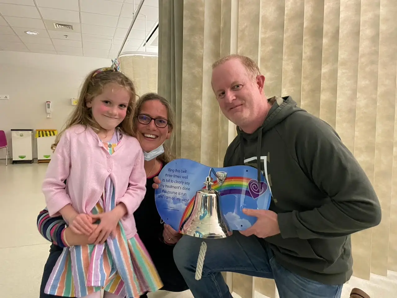Amber was able to ring the bell when she finished her treatment.