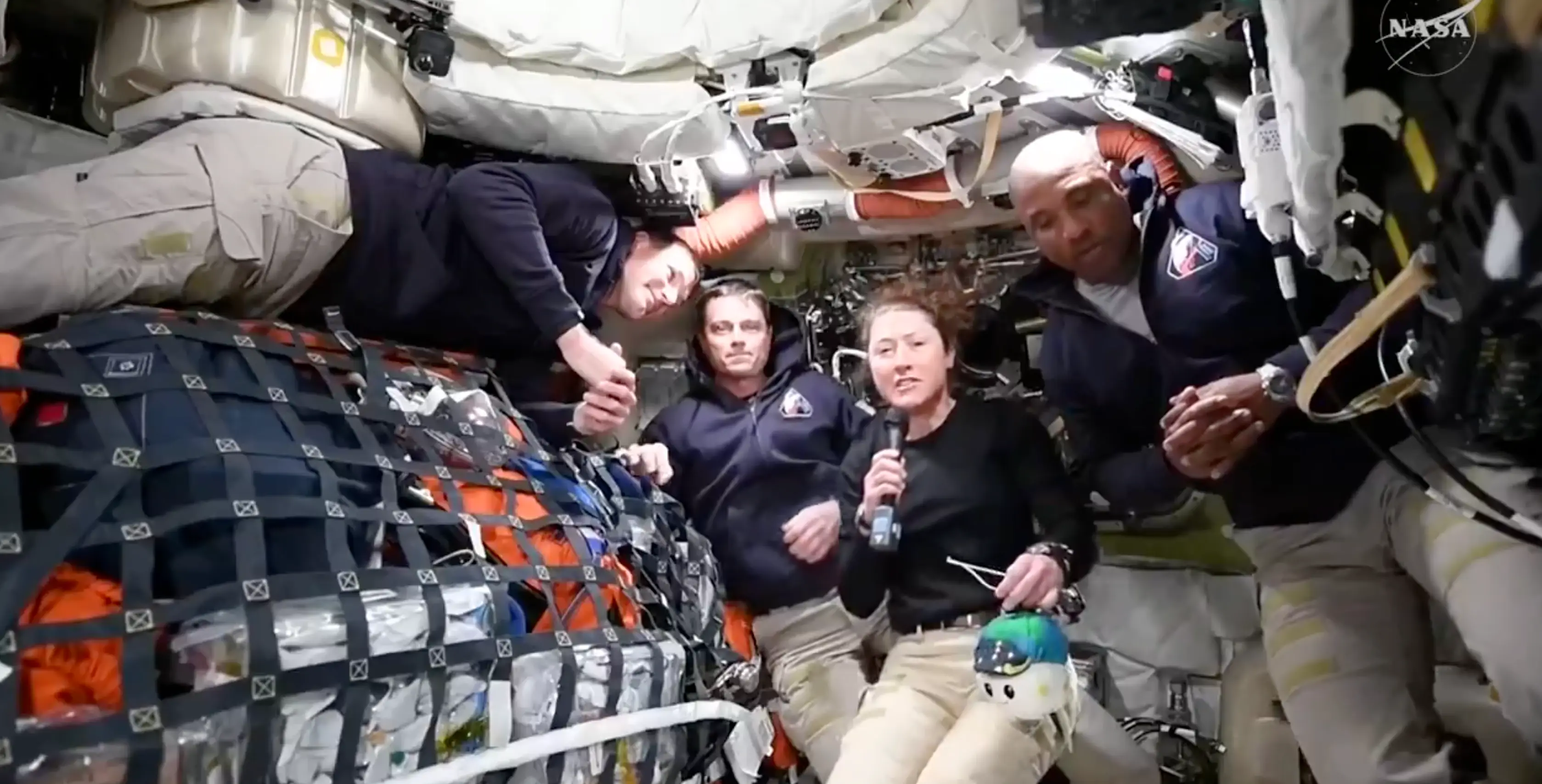 The astronauts have been seen playing with the plushie (NASA)