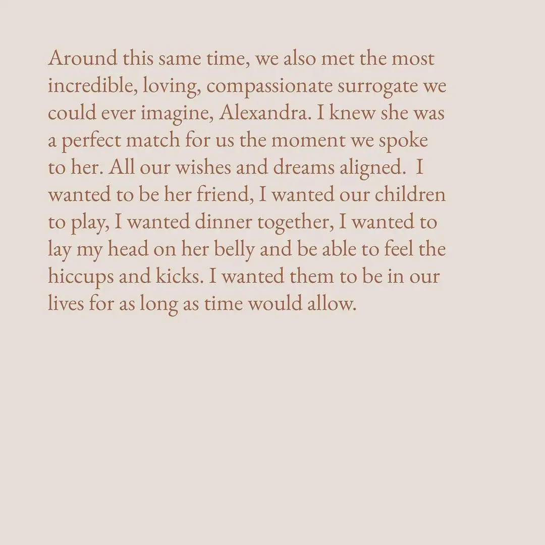 Teigen called her surrogate Alexandra the 'perfect match'.