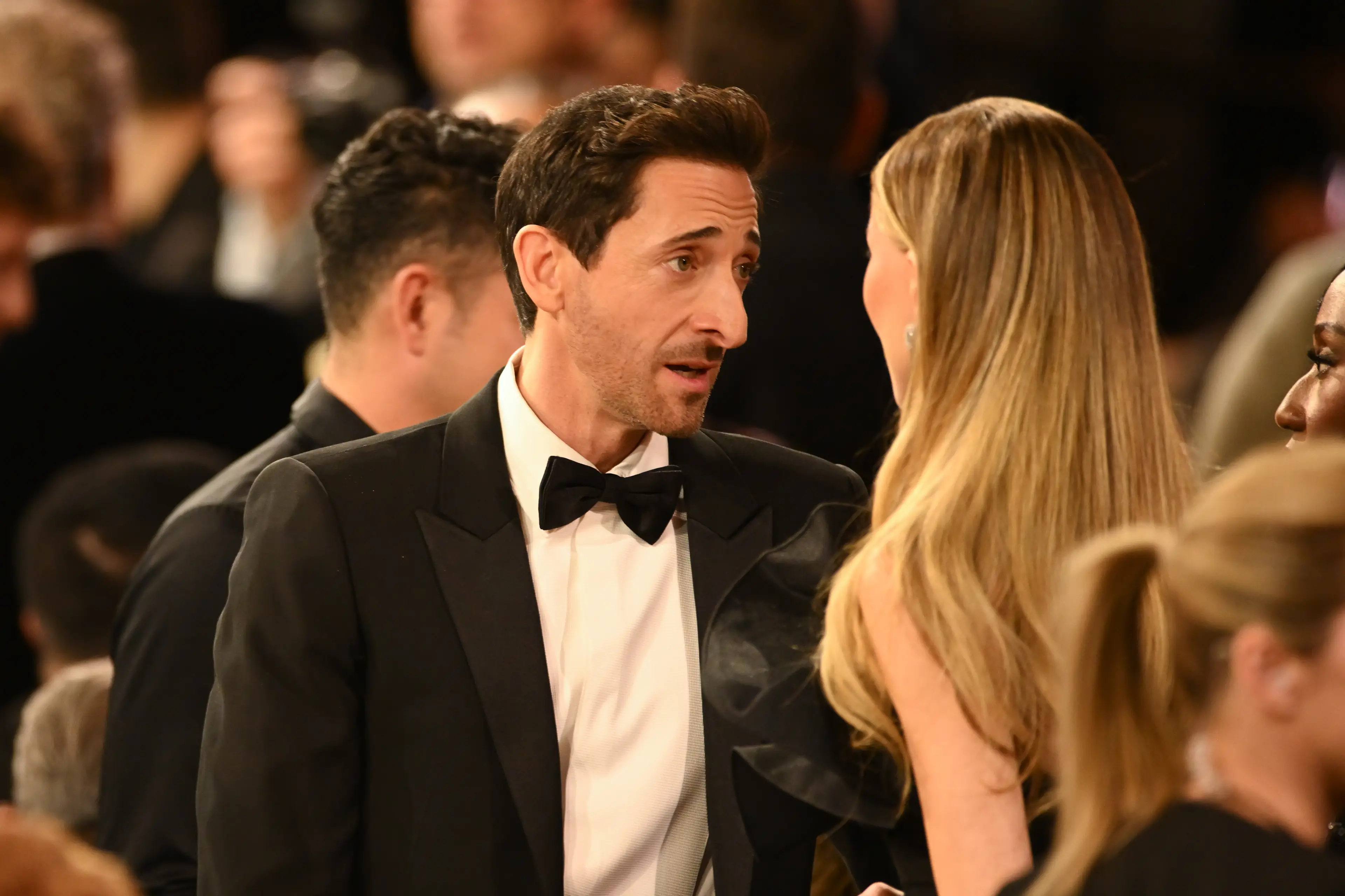 Adrian Brody could be seen laughing following Culkin's playful roast (Michael Buckner/Variety via Getty Images)