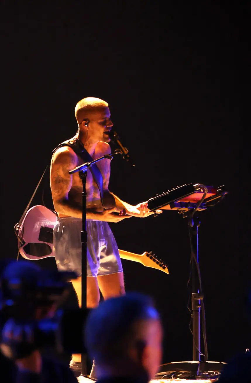 Bieber was plugging his brand, Skylrk, with the Grammys stunt (John Shearer/Getty Images for The Recording Academy)