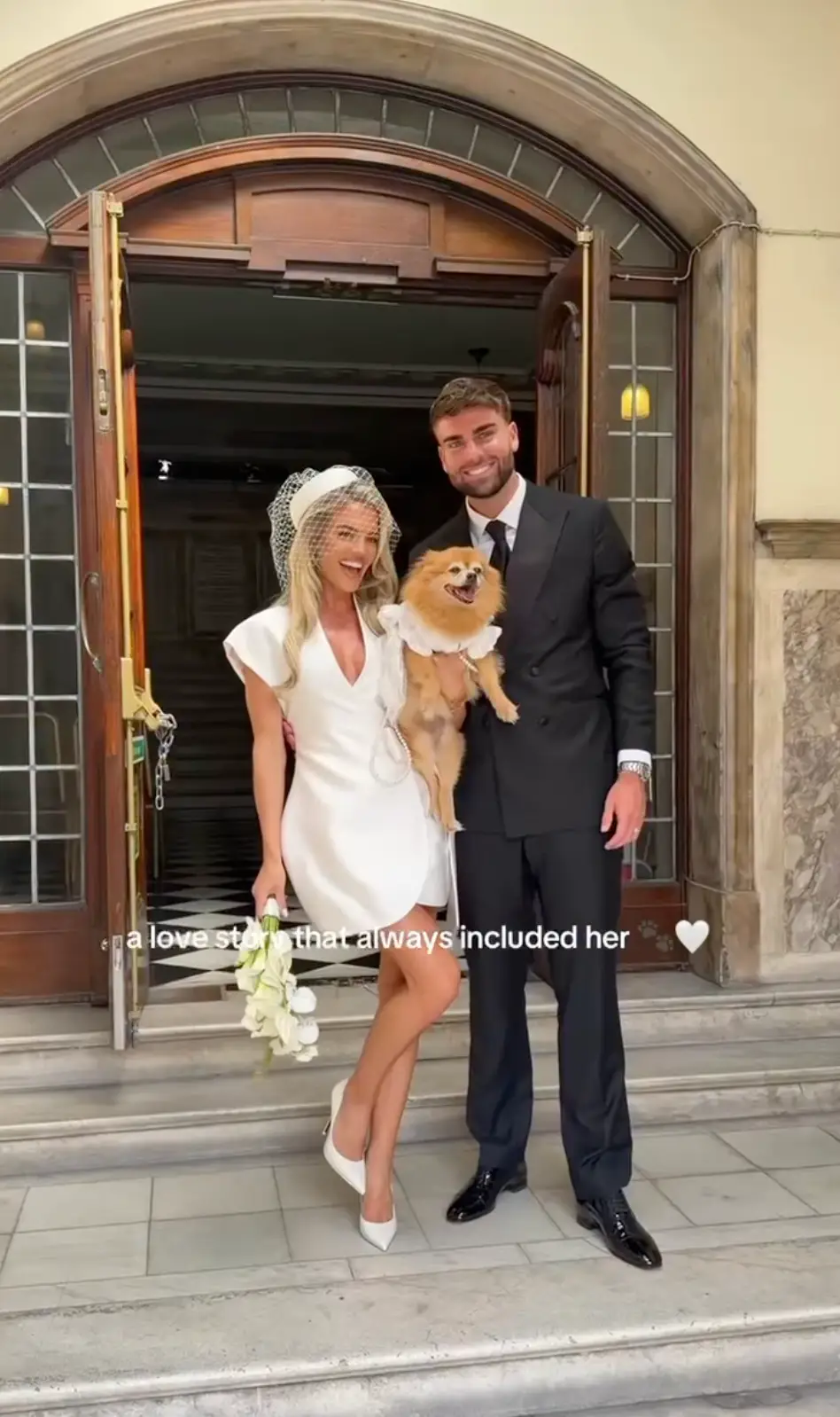 Molly and Tom tied the knot in Mallorca over the weekend, following a courthouse ceremony in June (Instagram/mollysmith19)