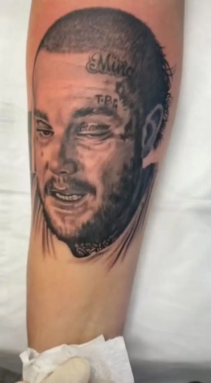 "I love the tattoo, and if we ever get divorced, I can just say that it is Post Malone from Wish."