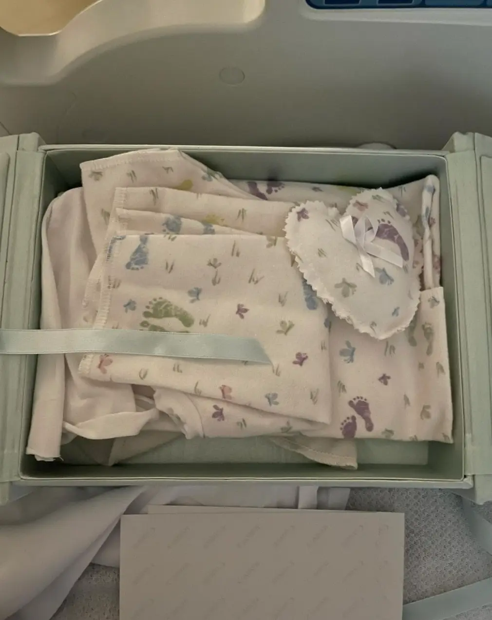 Maya shared an image of the memory box she received after giving birth to Mason. (