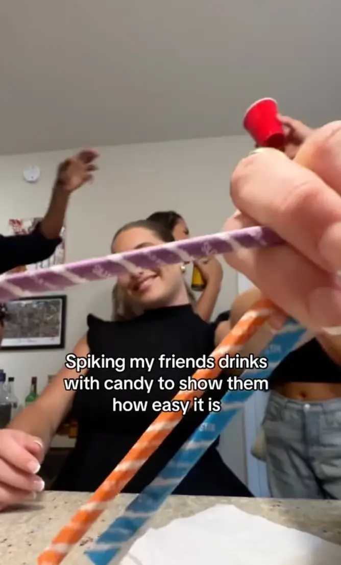 Shirah Bernarde shared a montage of her 'spiking' her friends to prove an extremely disturbing fact (Instagram/@shirahbenarde)