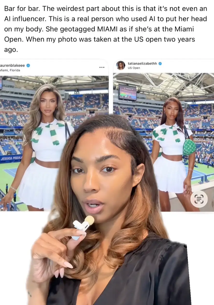 Tatiana Elizabeth shared a video on the matter, pointing out how the pictures are identical (TikTok/@tatiana.elizabethh)